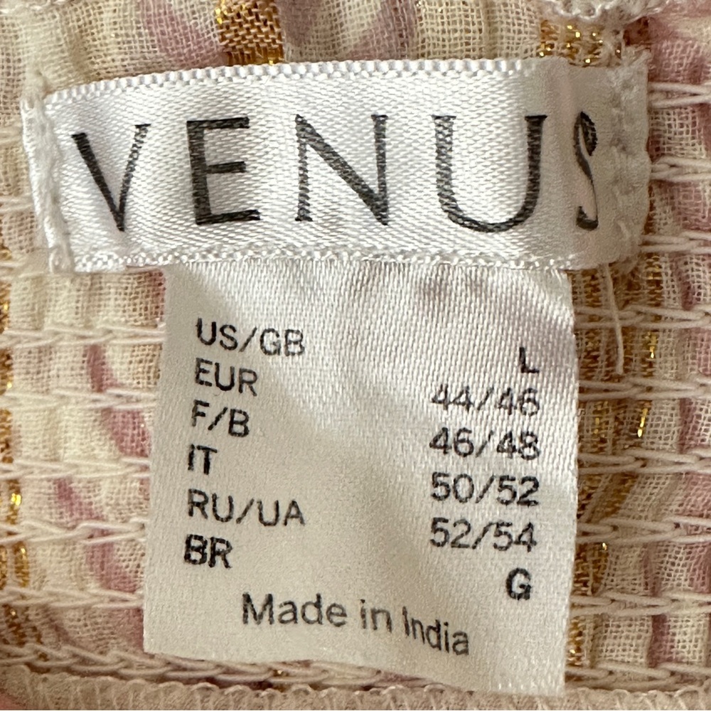 Venus Striped Strapless Embroidered Maxi Dress Metallic Boho Women’s Large - Picture 4 of 12